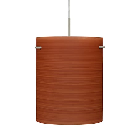 Besa Lighting Besa Tamburo 8 Pendant, Cherry, Satin Nickel Finish, 1x 100W MAX E26 Base 1JT-4006CH-SN