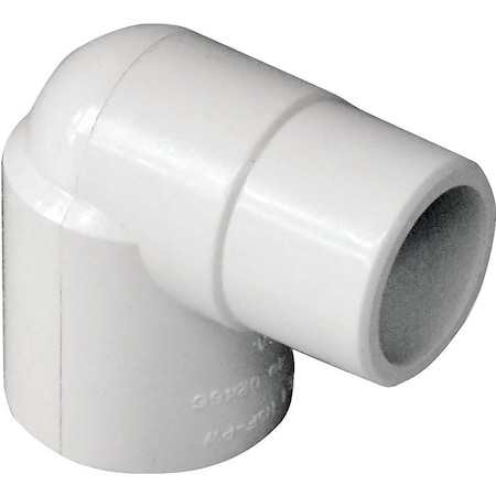 Lasco Street Pipe Elbow, 34 in, Slip, 90 deg Angle, PVC, White, SCH 40 Schedule, 480 psi Pressure 409007BC