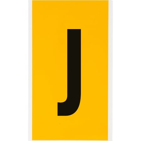 Brady Outdoor Vinyl 6 in Black on Yellow Letters J Card 1570-J