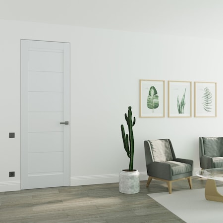 Sartodoors Hidden Door White 28x84 Solid Core Modern Interior QUADRO4115MF-WS-28x84-LH-I