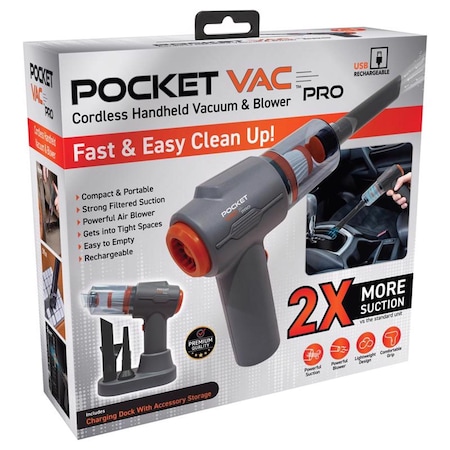 Pocket Vac Pro Bagged Cordless HEPA Filter Hand Vacuum PVACPRO-MC4
