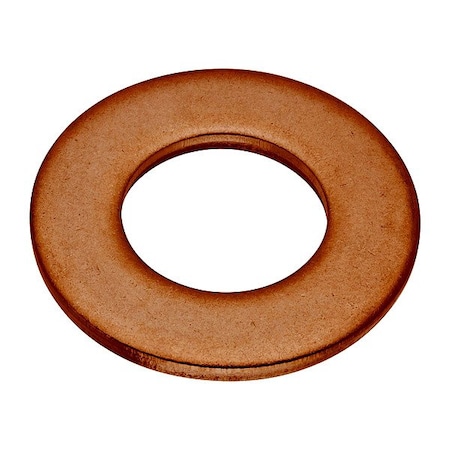 Zoro Select Flat Washer, For Screw Size 5/8 in , Copper Plain Finish, 2 PK WASB58NCU