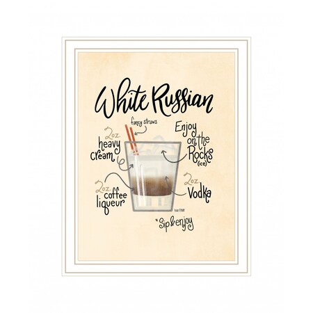 Homeroots White Russian 2 White Framed Print Wall Art 416165