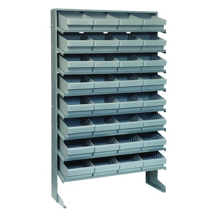 Quantum Storage Systems SINGLE SIDE PICK RACK W/32 GRAY BINS QPRS-701GY
