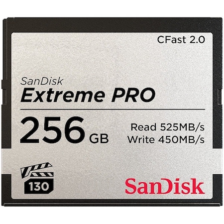 Sandisk Extreme Pro 256 GB CFast 2.0 Card - 525 MB/s Read - 450 MB/s Write - Lifetime Warranty SDCFSP256GA46D