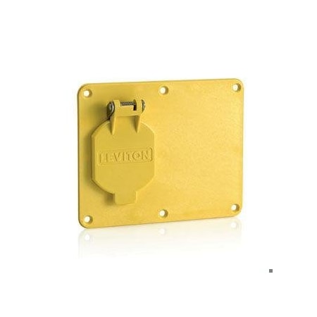 Leviton Single Rec Coverplate 1.56" WR Flip Ylw 3261W-Y