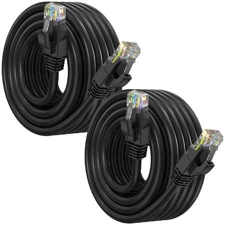Maximm Cat6 Ethernet Cable 20ft 10Gbps 550MHz UTP, 2PK, Black, 2PK BK2PK12