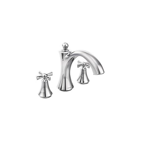 Moen Chrome two-handle roman tub faucet T657