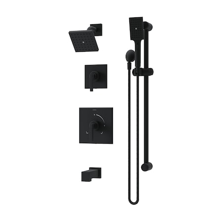 Symmons Duro HydroMersion Double Handle Tub and Shower Trim Kit with Hand Spray (Valve Not Included) 3696MB15TRM
