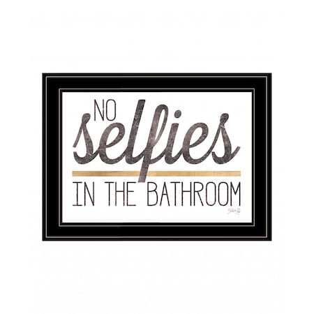 Homeroots No Selfies in the Bathroom 6 Black Framed Print Bathroom Wall Art 408132