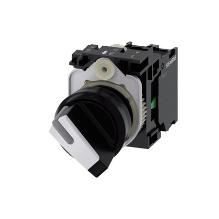 Siemens Selector switch, illuminable, 22 mm, round, plastic, white, selector 3SU1103-2BF60-1BA0