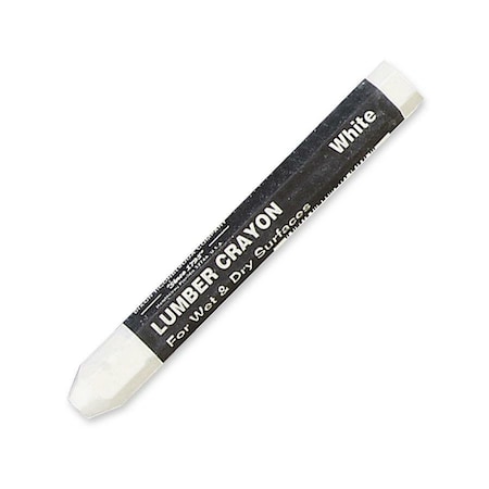 Dixon Ticonderoga Lumber Crayon, White, 12 in Dia, 412 in L 52300