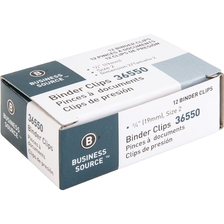 Business Source CLIP, BINDER, SMALL, 12PC, BK, PK12 BSN36550