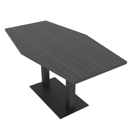 Skutchi Designs Hexagon Conference Table With Power Unit, 36 in W, 60 in L, Grey HAR-HEX.IR-36X60-DOU.BK-WA7949-NA