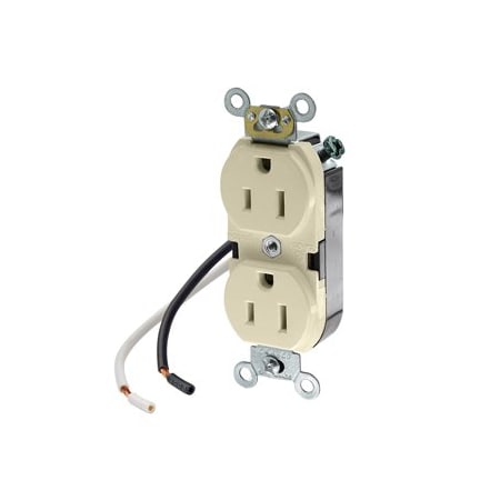 Leviton Industrial Series Heavy Duty Grade Duplex Receptacle, 15 Amp, 125 Volt 5262-CI