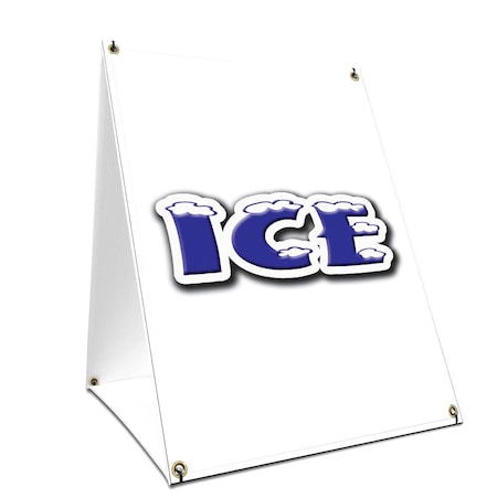 Signmission Ice, 36 Inch x 24 Inch A-frame Yard Sign, Plastic Sign SBC-2436-Ice