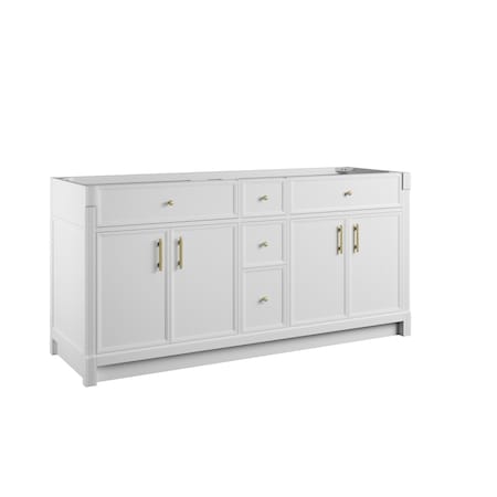 James Martin Vanities Bellshire 72" Double Vanity Cabinet, Bright White 660-V72-BW