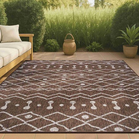 Jonathan Y Nokat Tribal Bohemian Brown/Beige 5 ft. x 8 ft. Indoor/Outdoor Area Rug SMB131B-5