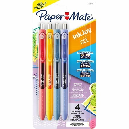 Paper Mate InkJoy Gel Pens, 0.7 mm Pen Point, Retractable, Assorted Ink, Gel-based, 6PK 2205628