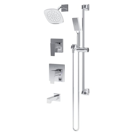 Symmons Verity HydroMersion Double Handle Tub and Shower Trim Kit with Hand Spray (Valve Not Included) 499615TRM