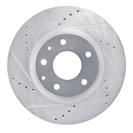 Dynamic Friction Co DFC Brake Rotor - Drilled and Slotted - Silver 631-80081L