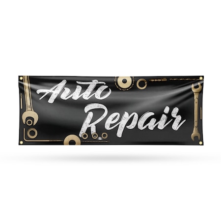 Signmission Auto Repair, 18 Inch x 48 Inch, Vinyl Banner B-30470