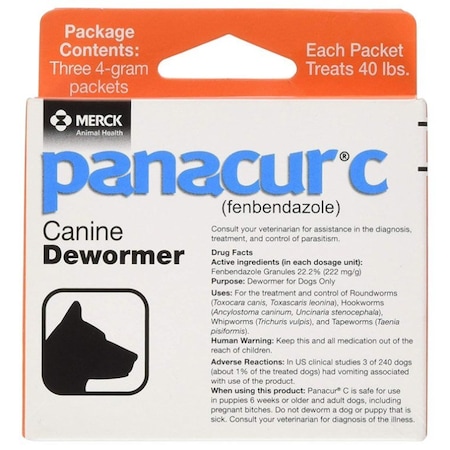 Merck Panacur C Canine Dewormer, 4gm Packets, 30PK PH-PANACUR-C40