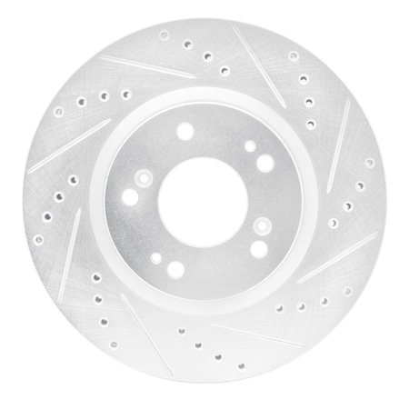 Dynamic Friction Co DFC Brake Rotor - Drilled and Slotted - Silver 631-72037R