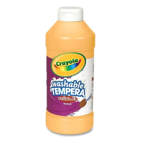 Crayola Artista II Washable Tempera Paint, Peach, 16 oz Bottle 54-3115-033