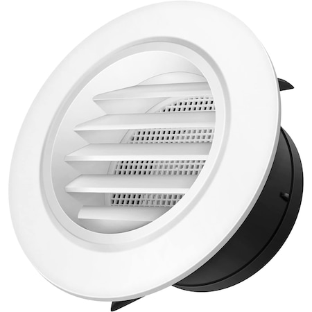 Ipower 4 Inch Round Air Vents Louver ABS Soffit Grille Cover with Built-in Screen Mesh, White, 3PK GLVENT4ABSLOUVER