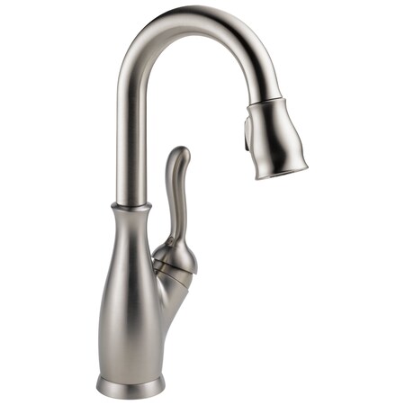Delta Leland Single Handle Pull-Down Bar / Prep Faucet In Spotshield Stainless 9678-SP-DST