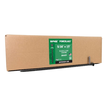 Spax 5/16 in x 15 in Interior Structural Wood Lag Screws Powerlags Pancake Head T-Star Bulk Pail, 250PK 3601770803800