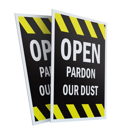 Signmission Open Pardon Our Dust, Plastic Signs Only 24 Inch x 36 Inch, Corrugated Plastic, 2PK CSB-2436-2PACK-Open Pardon Our Dust