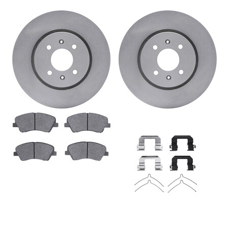 Dynamic Friction Co DFC Brake Rotor with 5000 Brake Pads and Hardware Kit 6512-21115