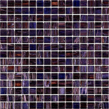 Apollo Tile Celestial 12inx12in Glossy Deepindigo Blue Glass Mosaic Wall and Floor Tile 20 sqft/case, 20PK APLST88BL519A