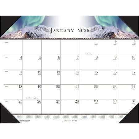 House Of Doolittle Illustrated Calendar Desk Pad, 22'' x 17'', 2025 140HD