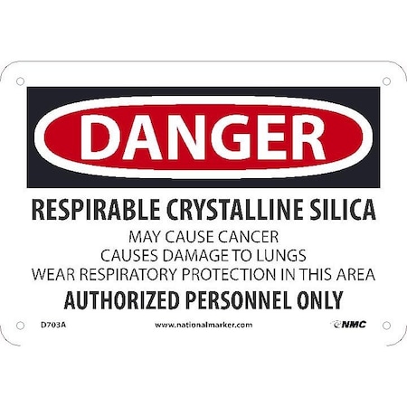 Nmc Respirable Crystalline Silica Sign, D703A D703A