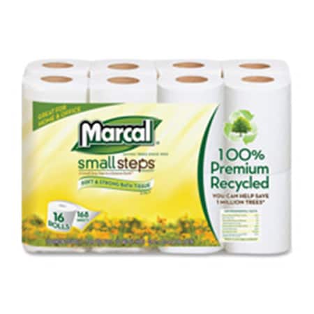 Marcal Inc Bath Tissue 2Ply 168 SheetsRoll 16 RollsPK White MRC16466PK