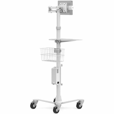 Compulocks UNIVERSAL TABLET CLING MEDICAL ROLLING CART EXTENDED WHITE MCRSTDEXWUCLGVWMW