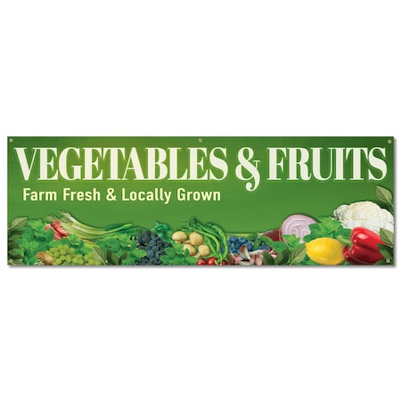 Signmission Vegetables And Fruits, 24 Inch, Banner B-72-30430