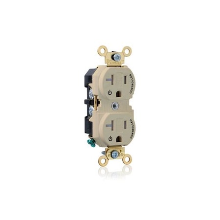 Leviton Plugs&Rcptcls, 20A, 125VAC, Ivory, Nylon, PK1 5362-2PI