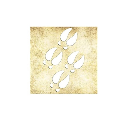 Retozar 6 x 8 in. Deer Tracks Vinly Die Cut Decal, White RE1828709