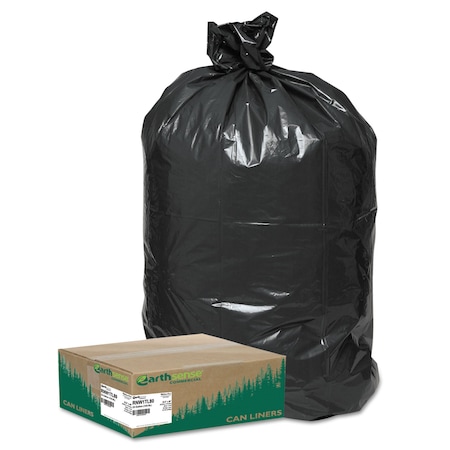 Earthsense Commercial 33 gal Trash Bags, 32.5 in x 40 in, Heavy-Duty, 0.9 mil, Black, 80 PK RNW1TL80V