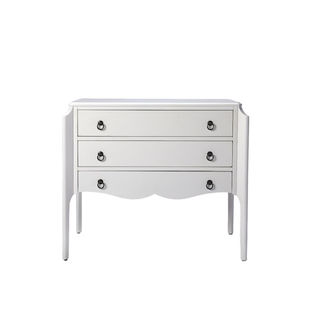 Homeroots 34" White Solid and Manufactured Wood Three Drawer Standard Chest 389803