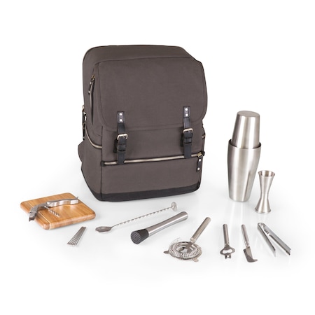 Picnic Time Family Of Brands Bar-Backpack Portable Cocktail Set, Gray 670-44-105-000-0