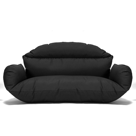 Leisuremod Hanging 2 person Egg Swing Cushion, Black ES57C-BL