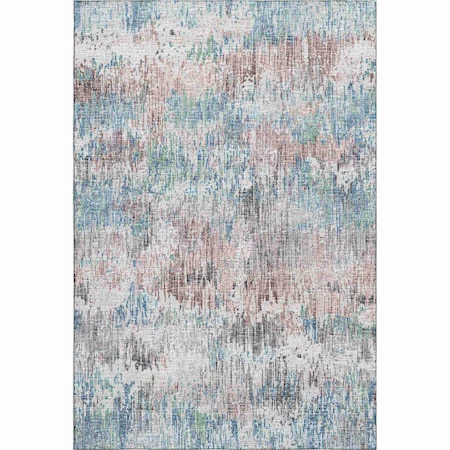 Homeroots 5' X 8' Blue Ivory And Sage Abstract Washable Indoor Outdoor Area Rug 643566