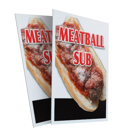 Signmission Meatball Sub, Plastic Signs Only 24 Inch x 36 Inch, Corrugated Plastic, 2PK CSB-2436-2PACK-Meatball Sub