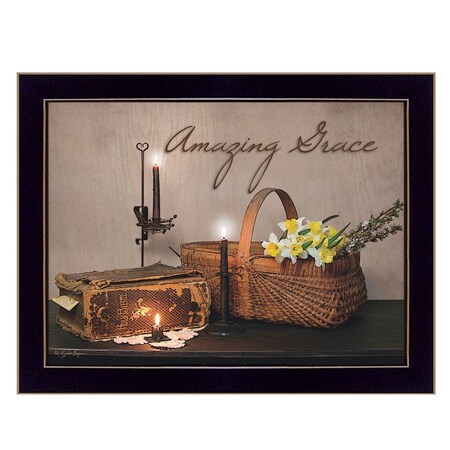 Homeroots Amazing Grace 9 Black Framed Print Wall Art 415283