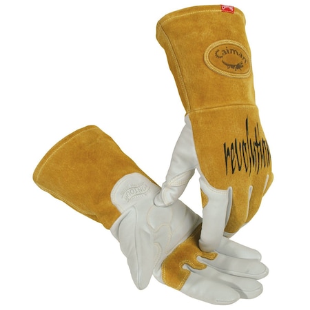 Caiman Premium Goat Grain TIG/MIG Welder's Gloves with Split Cowhide Back, FR Insulated Back 1868-6